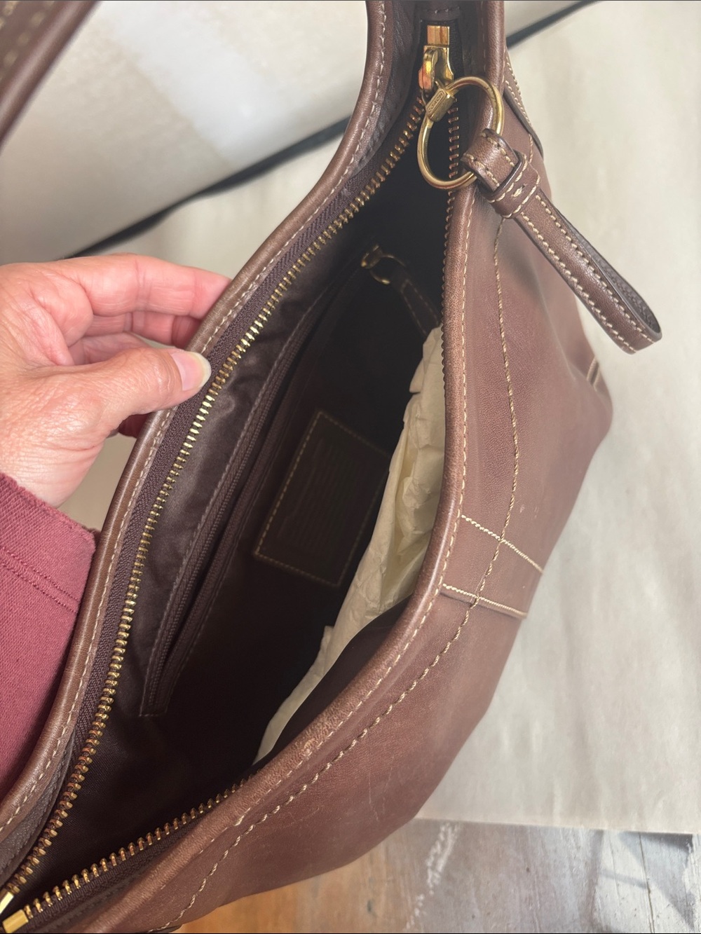 Coach Ergo Brown Leather Shoulder Bag - Picture 12 of 16